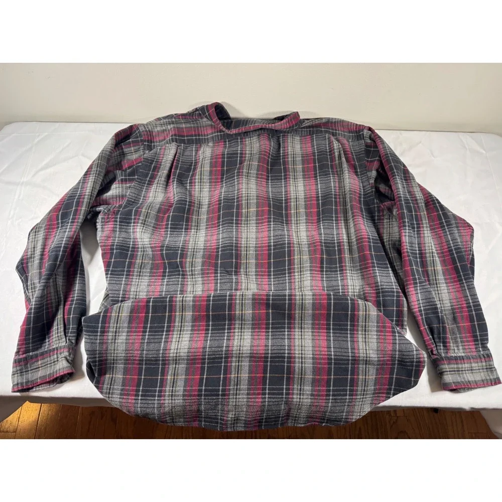 Polo Ralph Lauren Marlowe Plaid Cotton Flannel Shirt Mens XL Red Grey Black